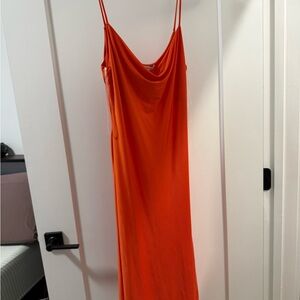 Sincerely Jules Vibrant Orange Slip Dress